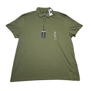 Alfani AlfaTech Polo‎ Shirt Mens 2XL Military Soil Green Stretch Solid
